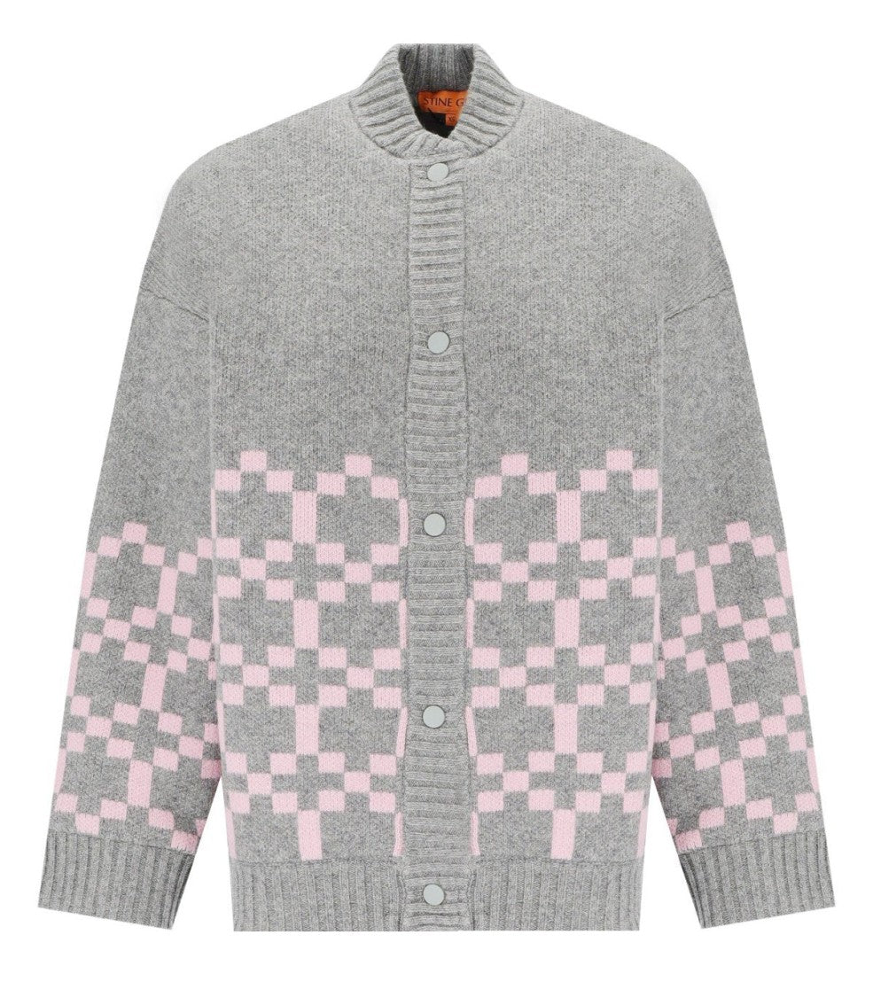 Stine Goya Tino Grey And Pink Bomber Jacket
