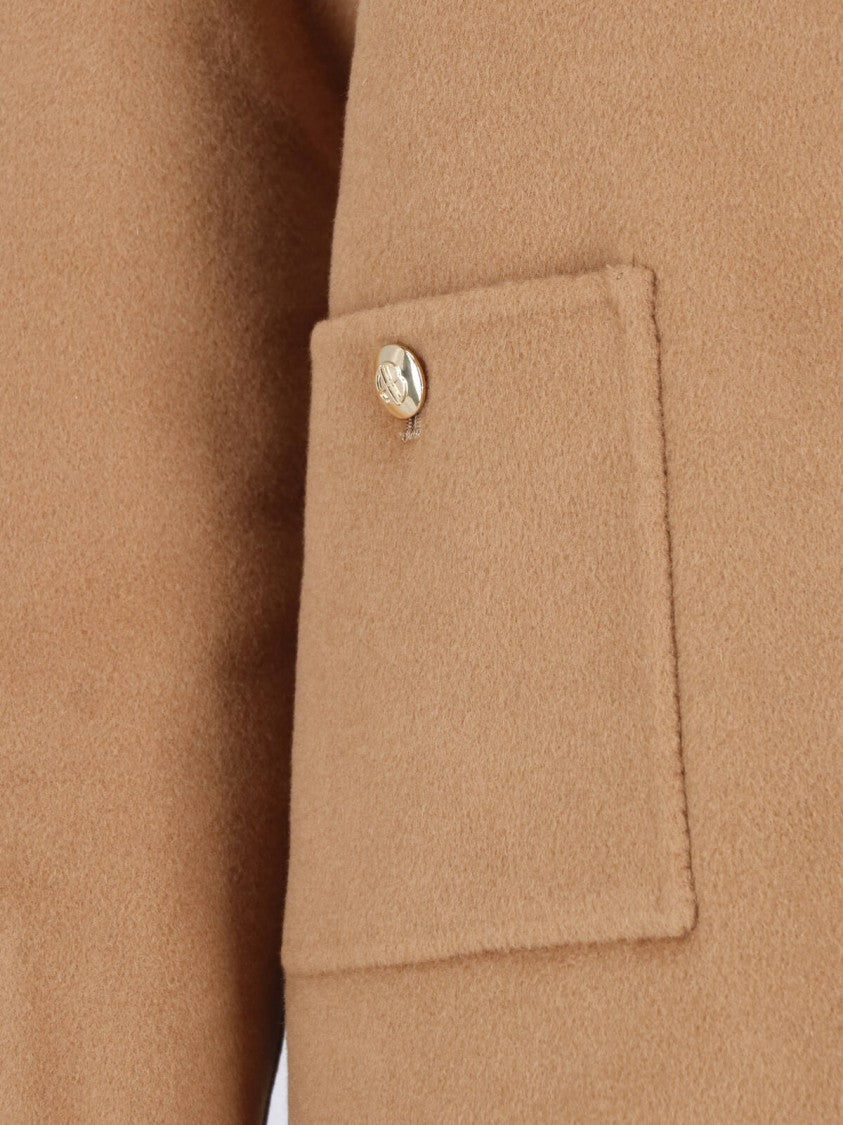 Anine Bing Short Brown Wool And Cashmere Jacket With Classic Collar