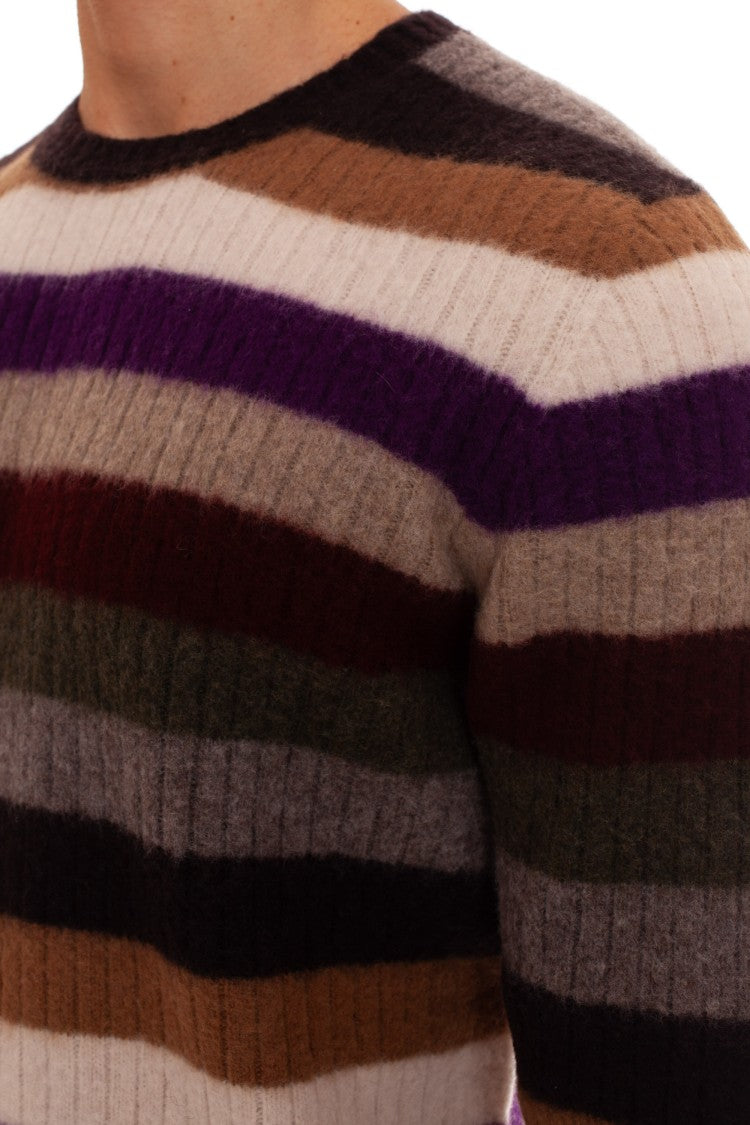 Drumohr Striped Lambswool Crewneck Sweater