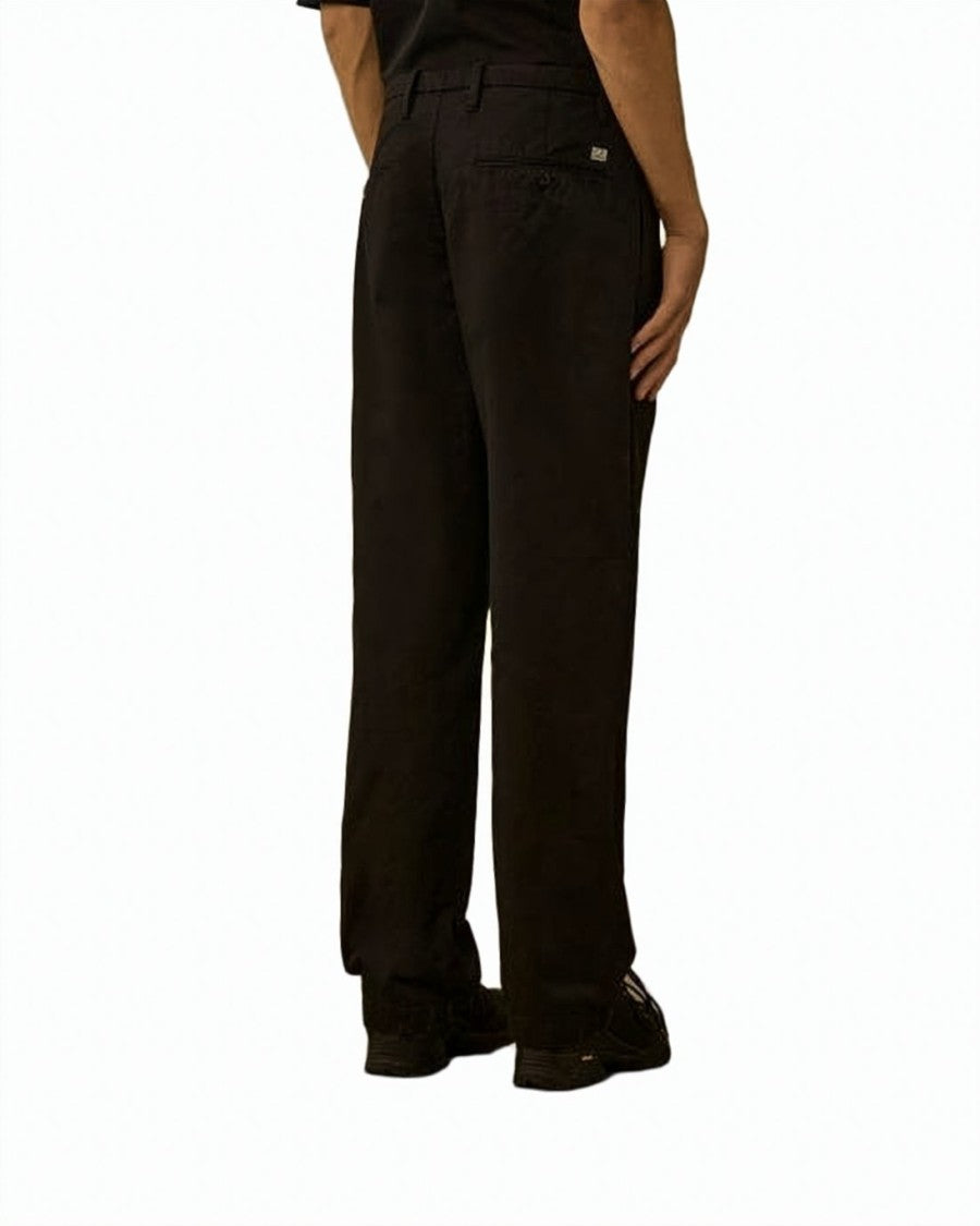 C.P. Company Tailored Black Straight Pants With Pleats And Structured Fit