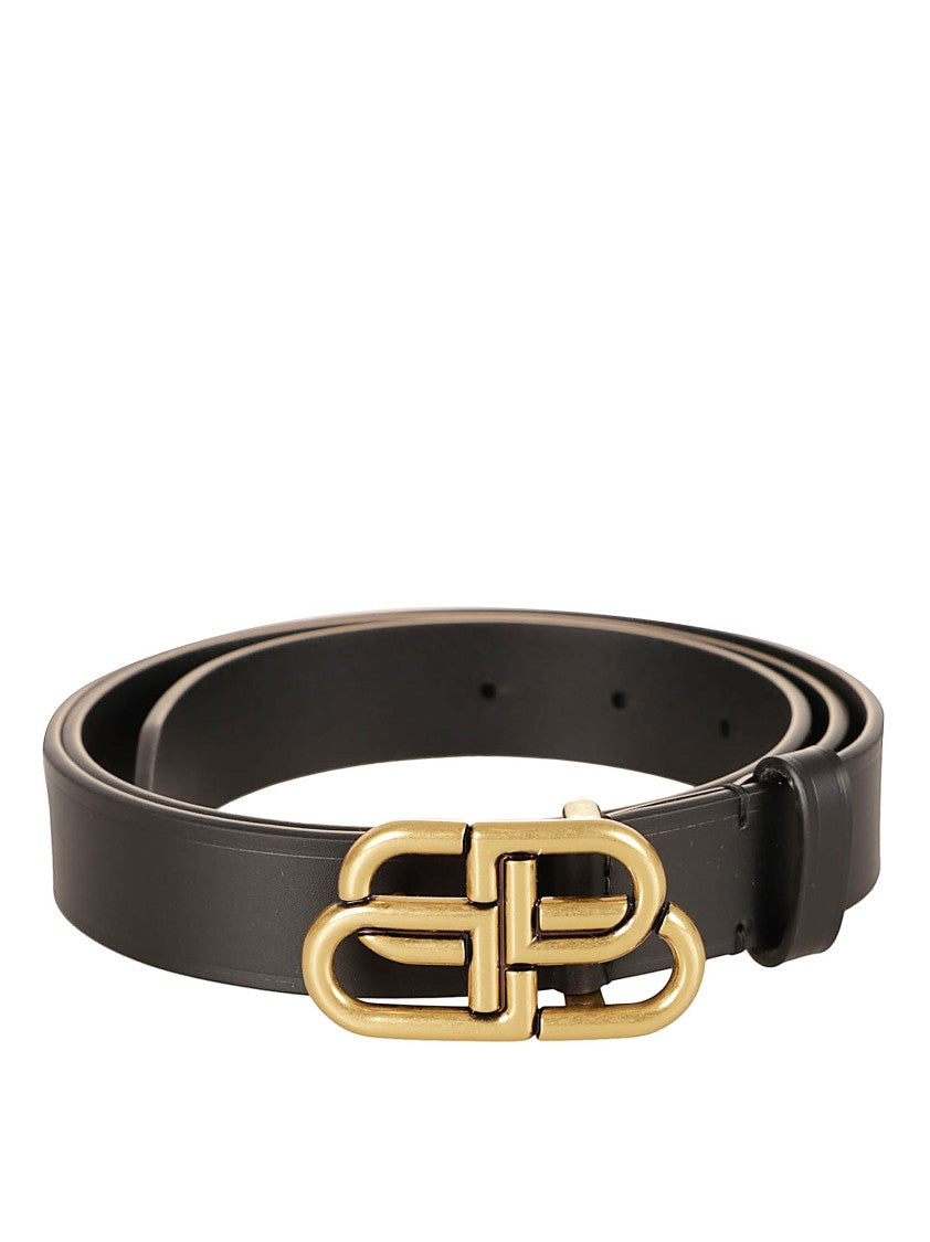 Balenciaga Black Calfskin Leather Belt