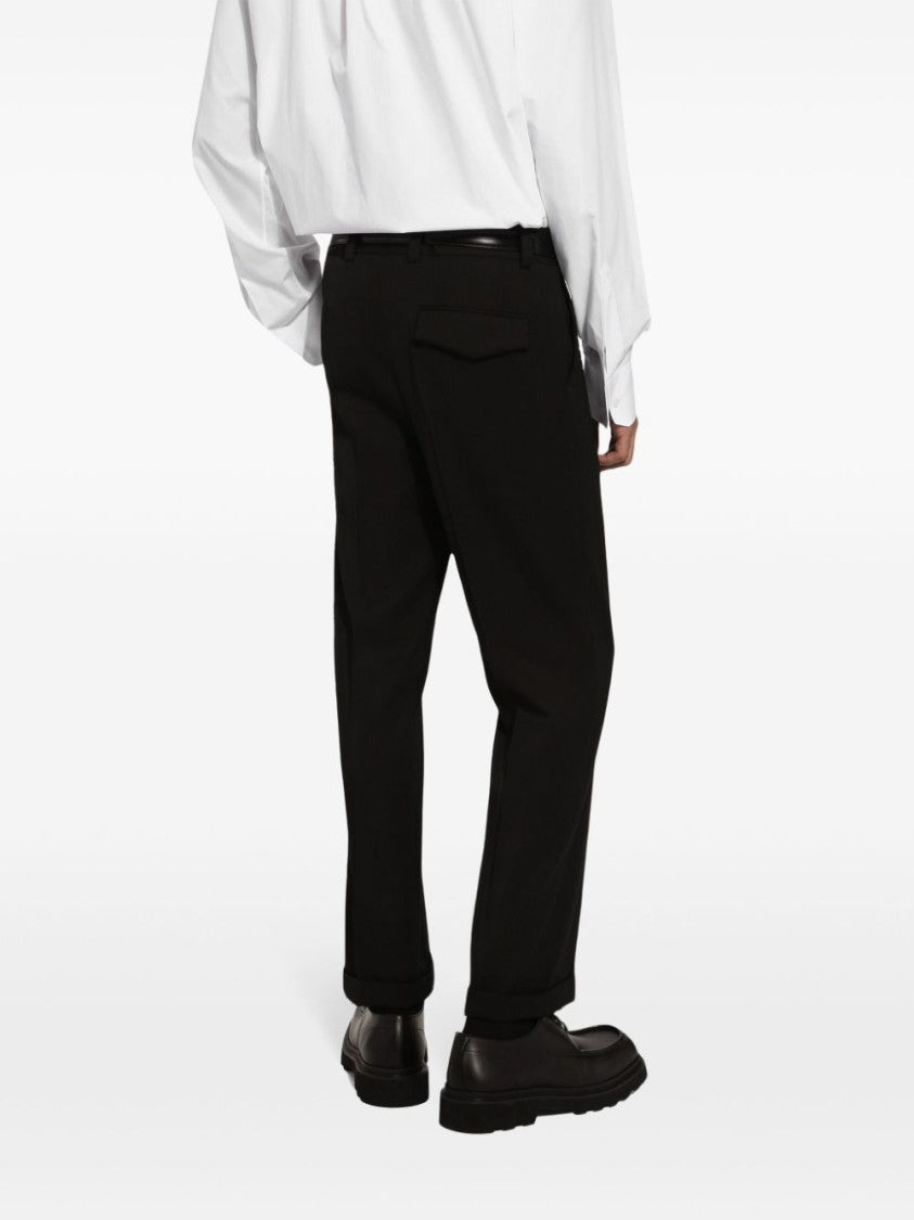 Dolce & Gabbana Tailored Black Trousers With Classic Waistband And Subtle Pleats