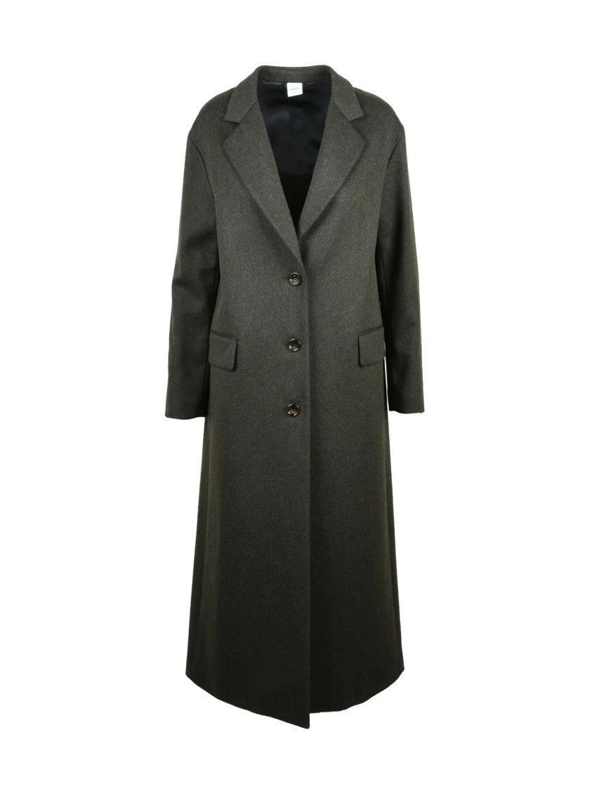 Aspesi Longline Tailored Coat With Notched Lapel And Button Closure