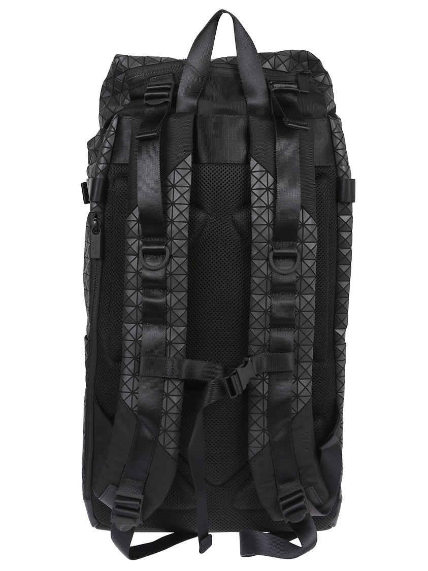 Bao Bao Issey Miyake Geometric Pattern Leather Backpack With Structured Silhouette