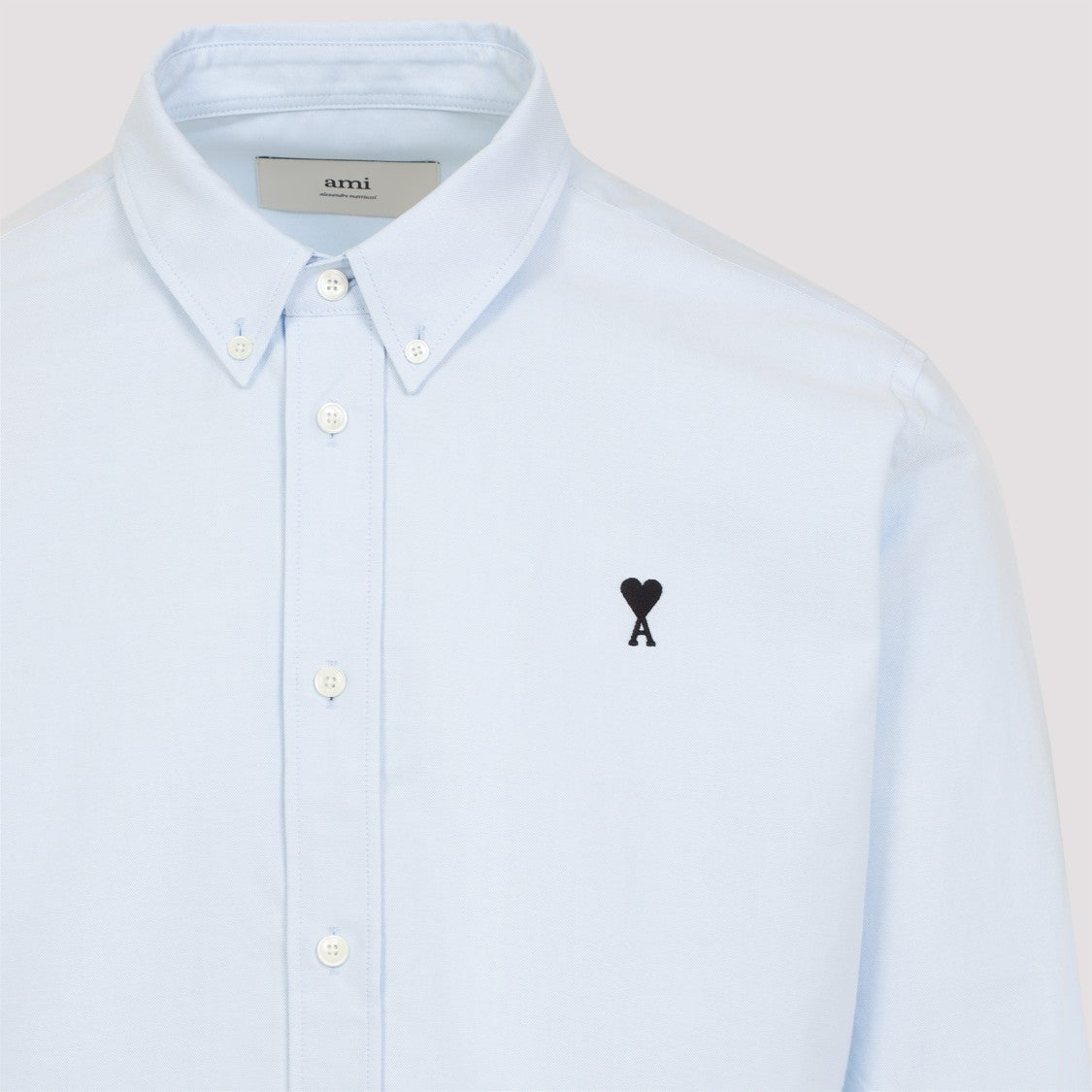 Ami Light Blue Cotton Button-Down Shirt