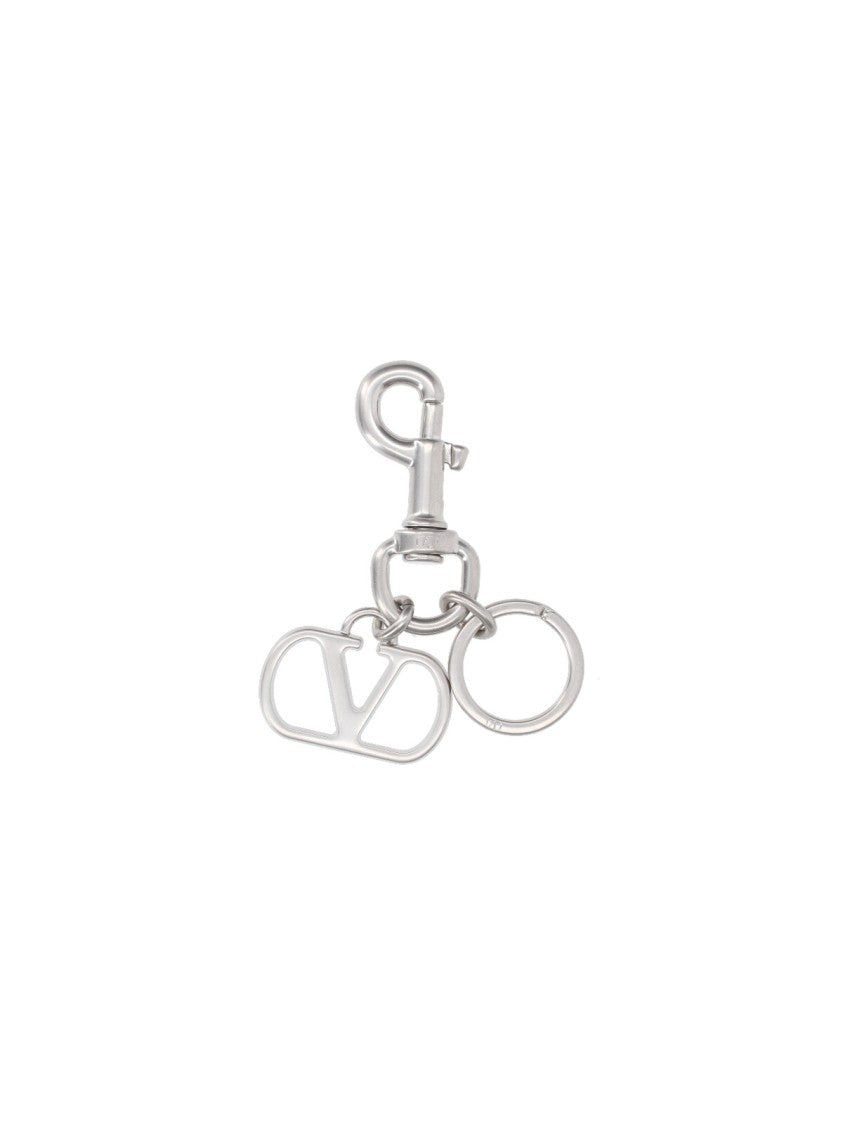 Valentino Garavani "Vlogo Signature" Keychain – Silver