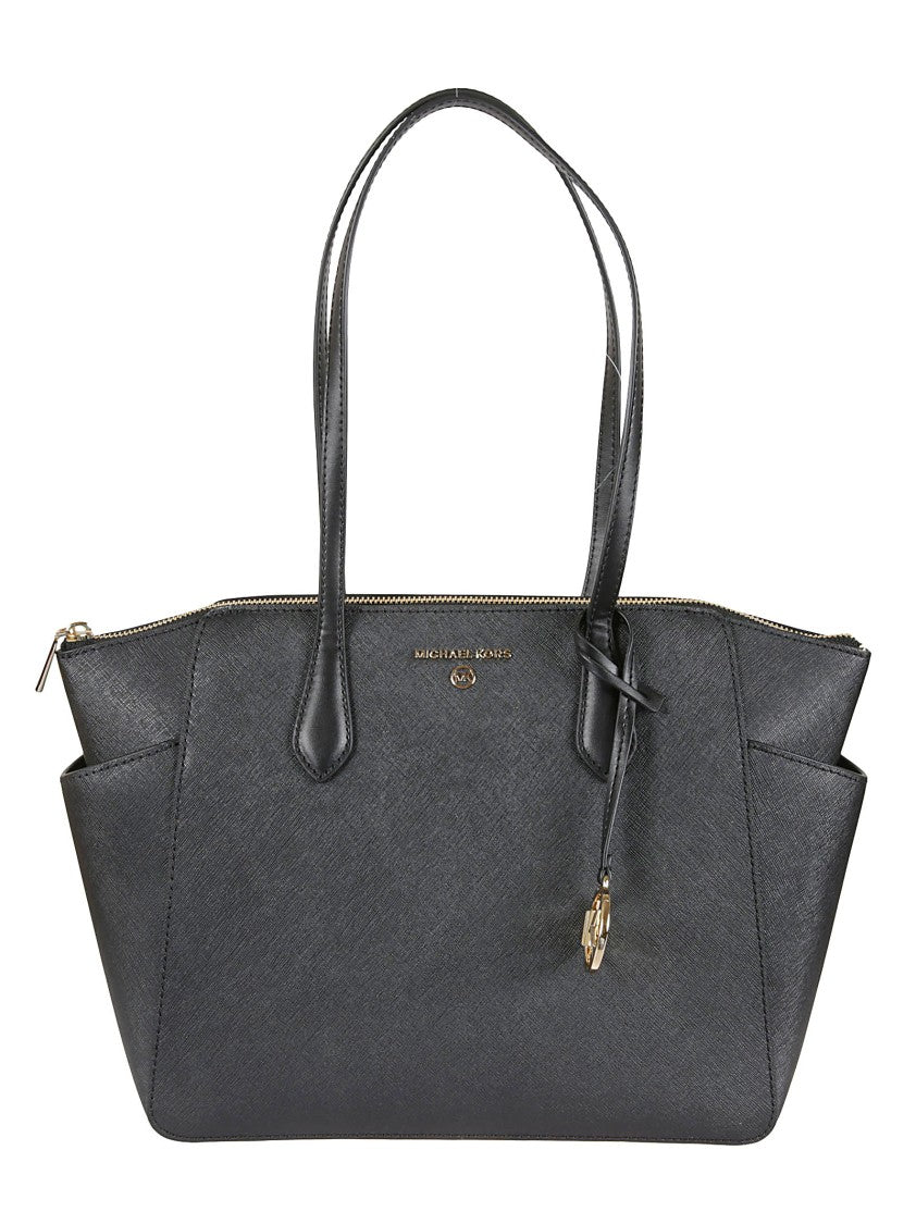 Michael Kors Marilyn Structured Black Leather Shoulder Bag