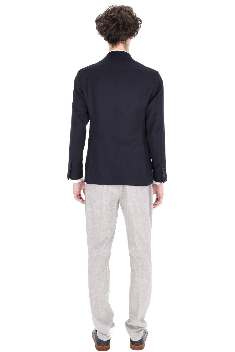 Tagliatore Montecarlo Herringbone Virgin Wool Double-Breasted Blazer