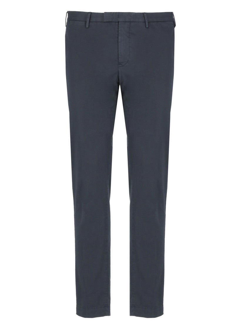 Pt Torino Dark Blue Cotton Trousers