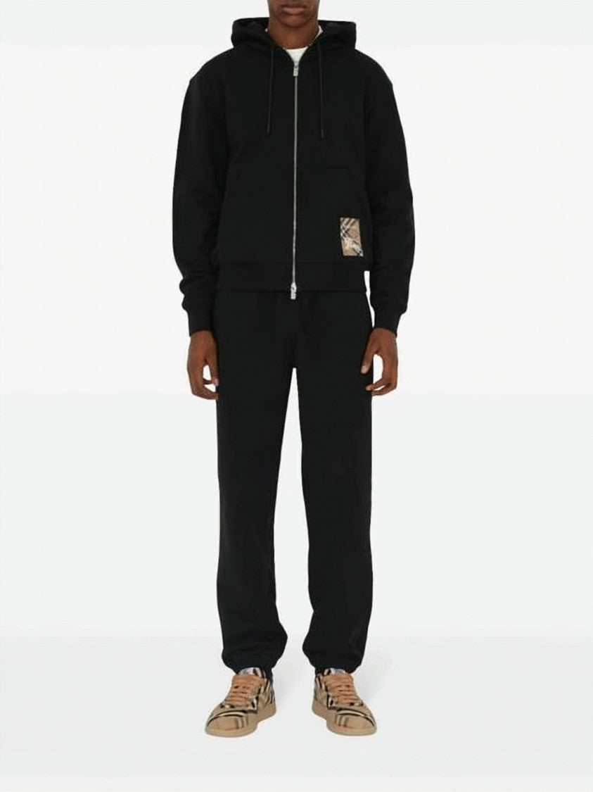 Burberry Zip-Up Black Cotton Hoodie
