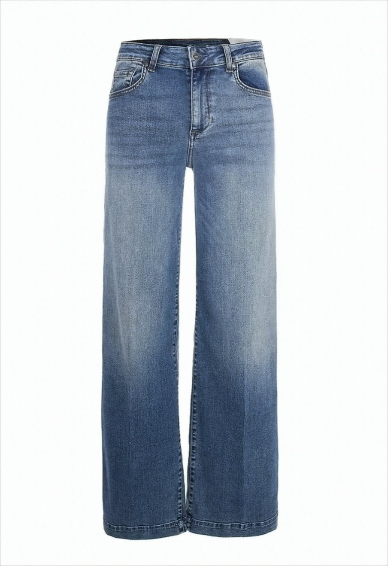 Liu Jo Stretch Denim Flared Jeans With Vintage Wash