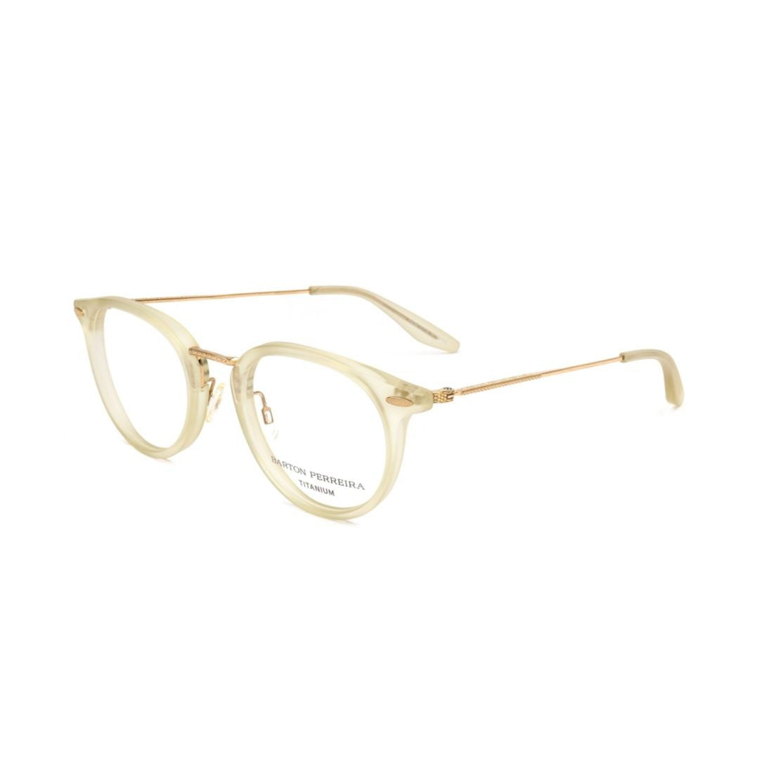Barton Perreira Bp5012 481Jh Translucent Beige Eyeglasses With Gold-Toned Accents
