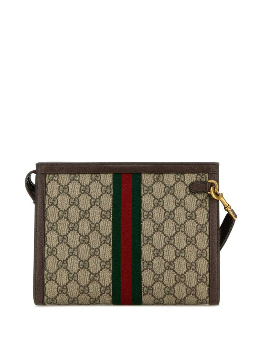 Gucci Beige Ophidia Medium Supreme Web Pouch