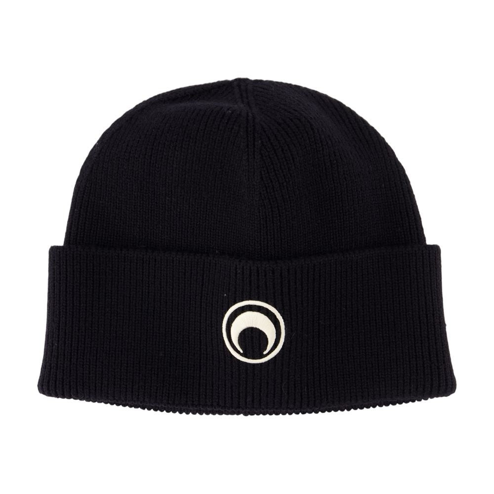 Marine Serre Ribbed Knit Wool Beanie