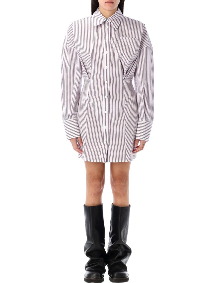 The Attico Striped Mini Shirt Dress