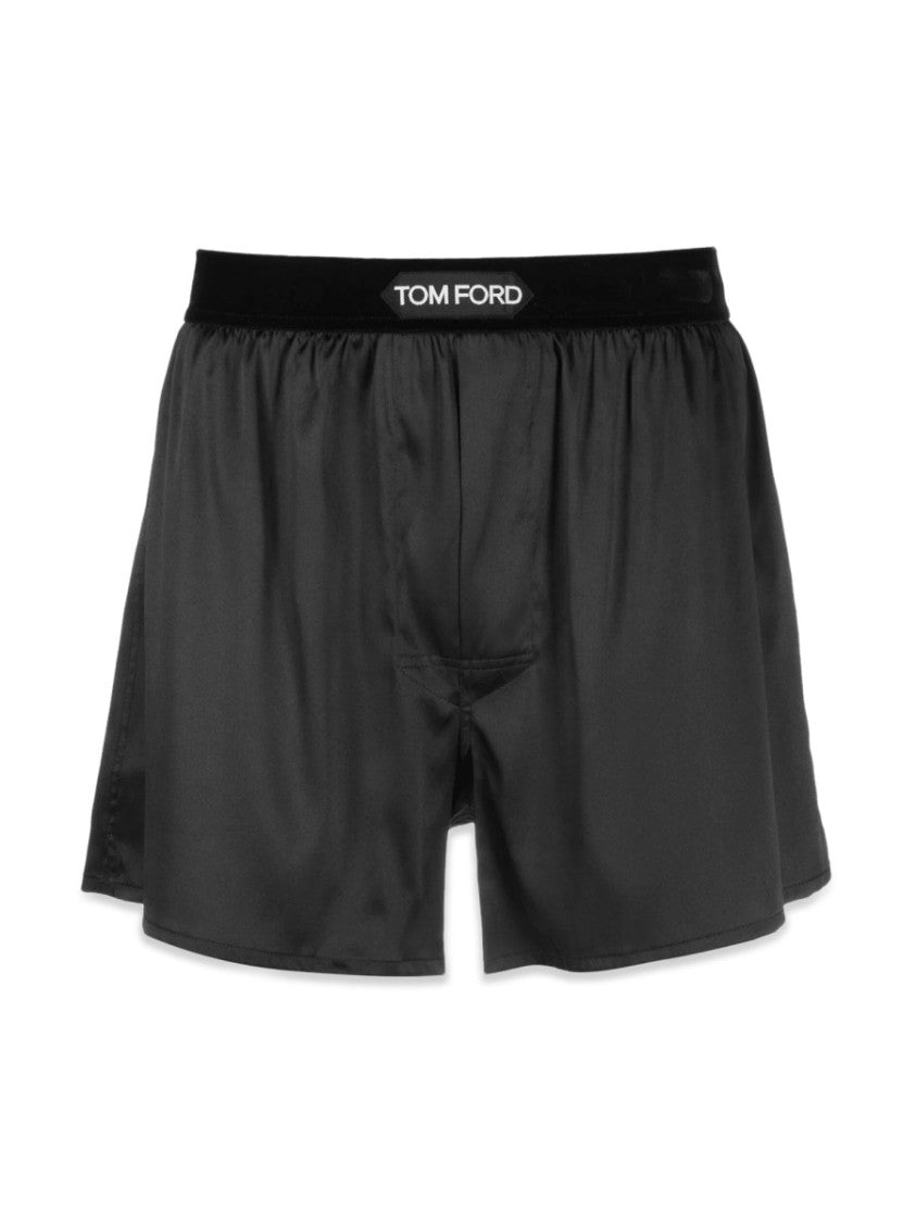 Tom Ford Logo Relaxed Fit Silk-Blend Boxer Shorts