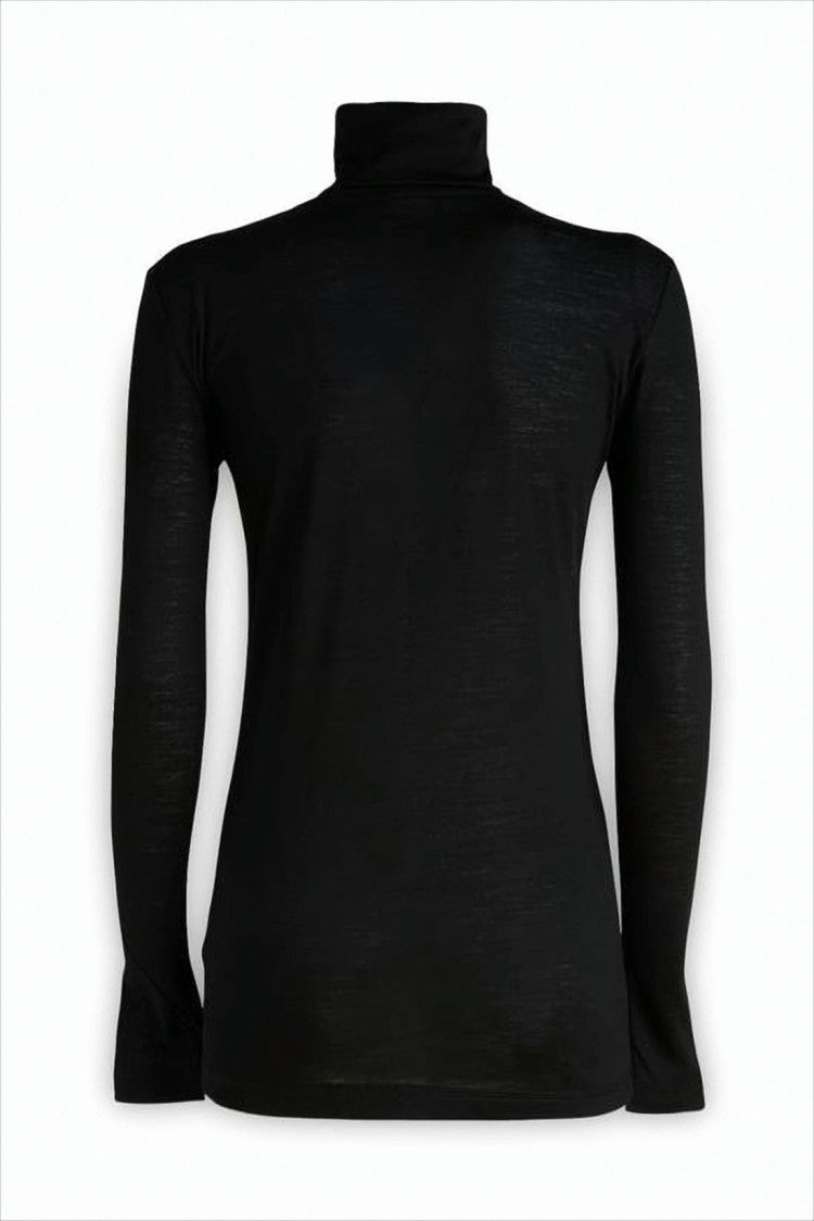 Jil Sander Fitted Black Turtleneck With Subtle Texture