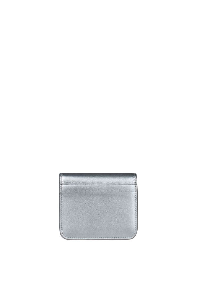 Balenciaga Compact Silver Leather Wallet