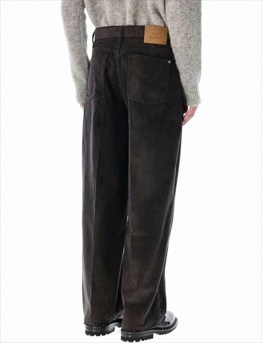 Ami Paris Corduroy Straight Pants With Classic Five-Pocket Design