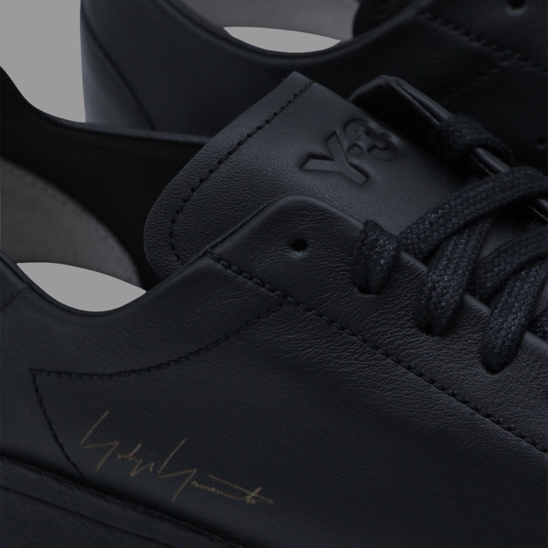 Y-3 Low-Top Black Leather Sneakers