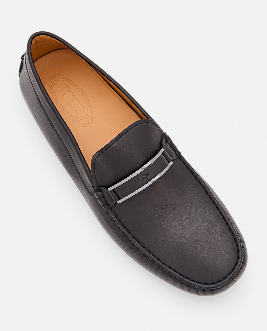 Tod's Leather Gommino Loafers With Round Toe