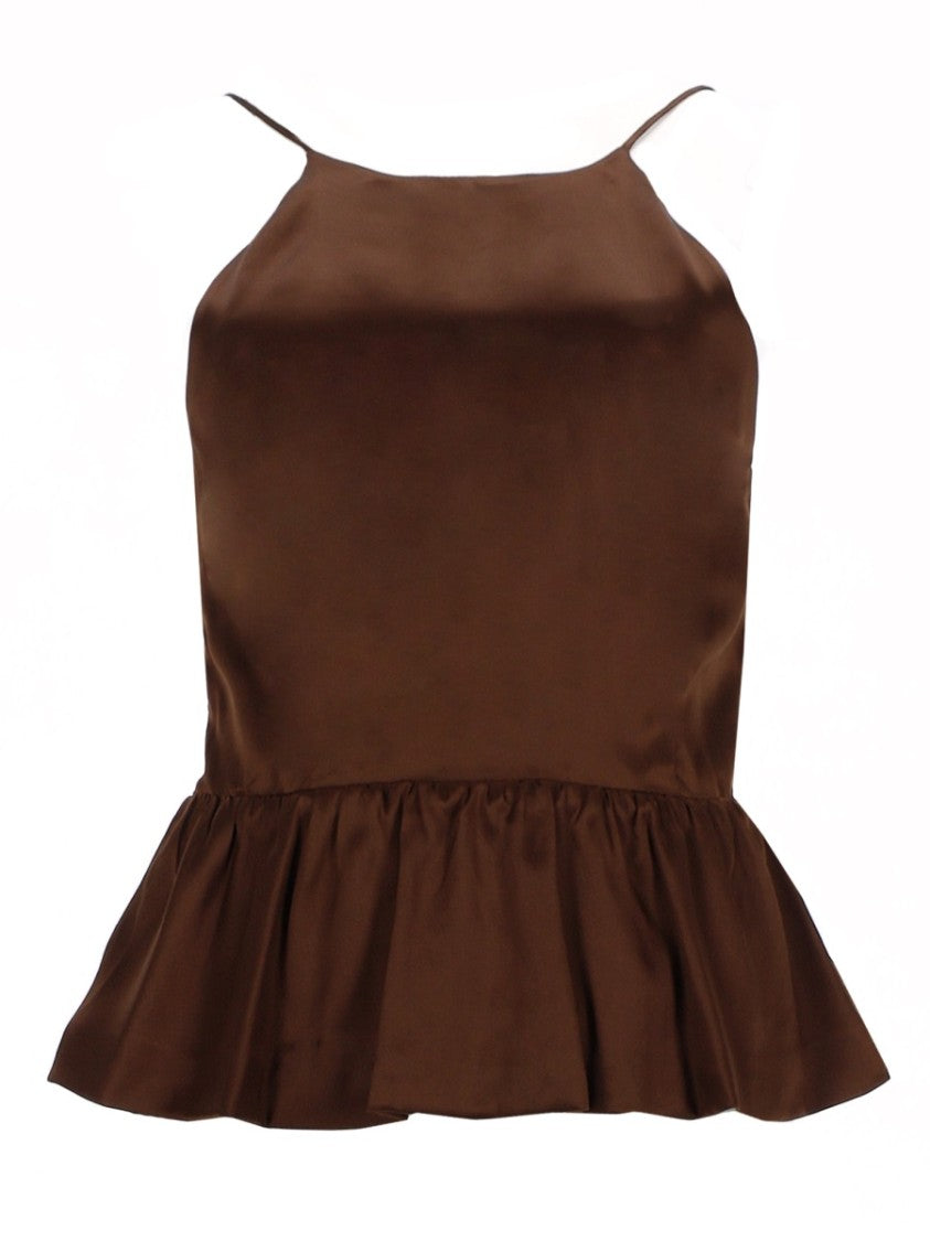 The Garment Catia Silk Peplum Back Bow Top