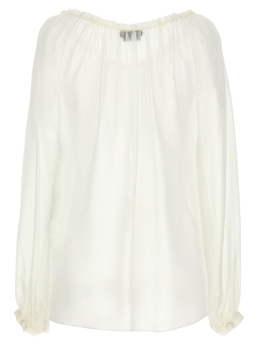 Tom Ford Silk Georgette Blouse With Adjustable Drawstring