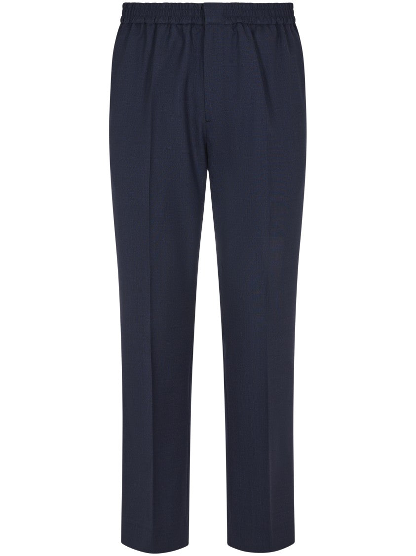 Ami Tailored Blue Trousers With Elasticated Waist