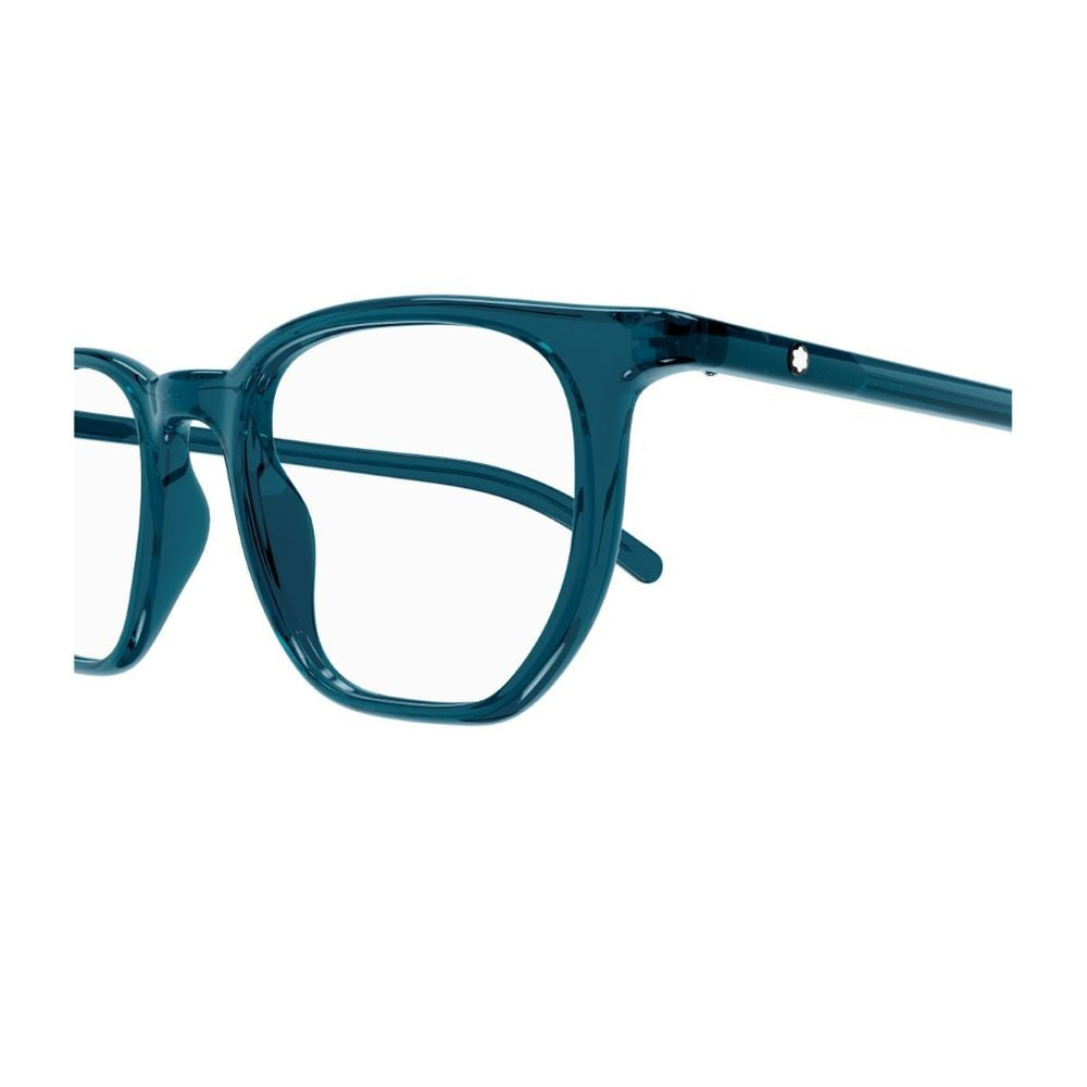 Montblanc Mb0349o Linea Snowcap Square Frame Blue Acetate Optical Glasses