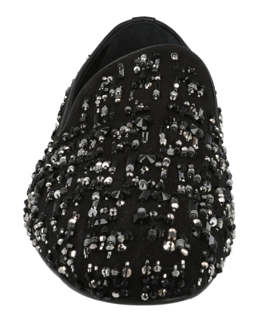 Versace Suede Bead-Embellished Slippers