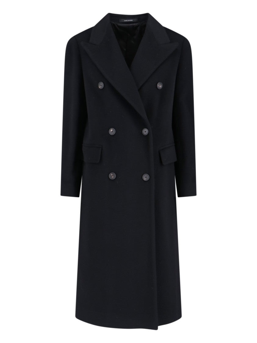 Tagliatore Black Jole Double-Breasted Cashmere Coat