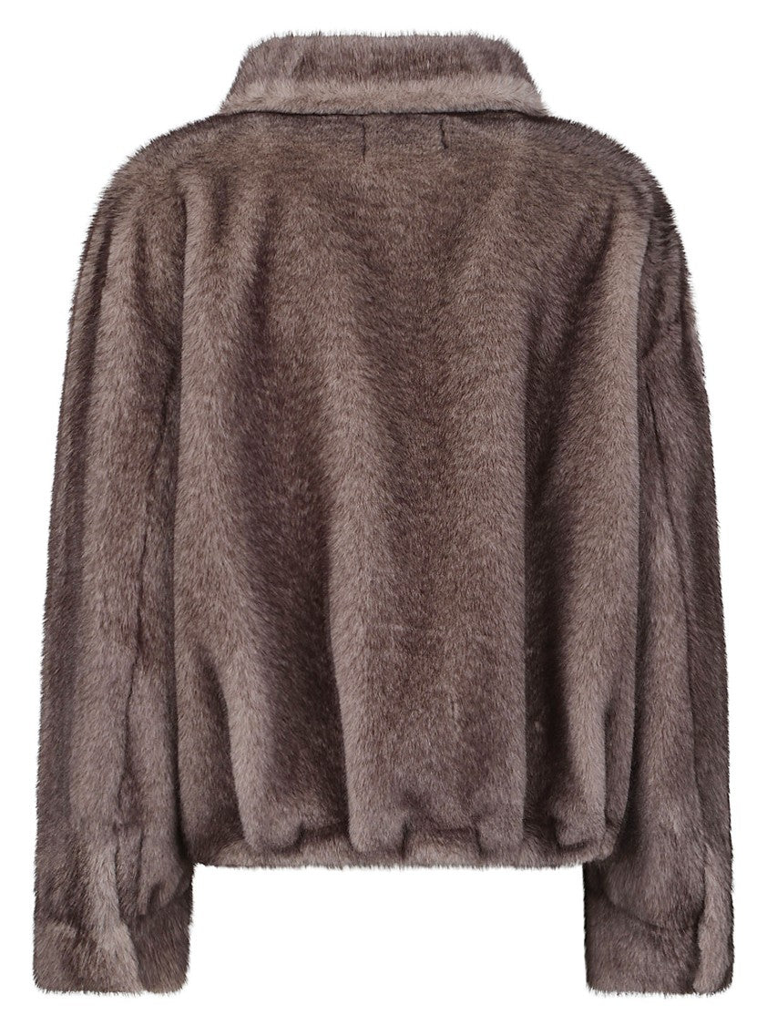 S.W.O.R.D 6.6.44 Plush Adjustable Tie Hem Faux Fur Bomber Jacket