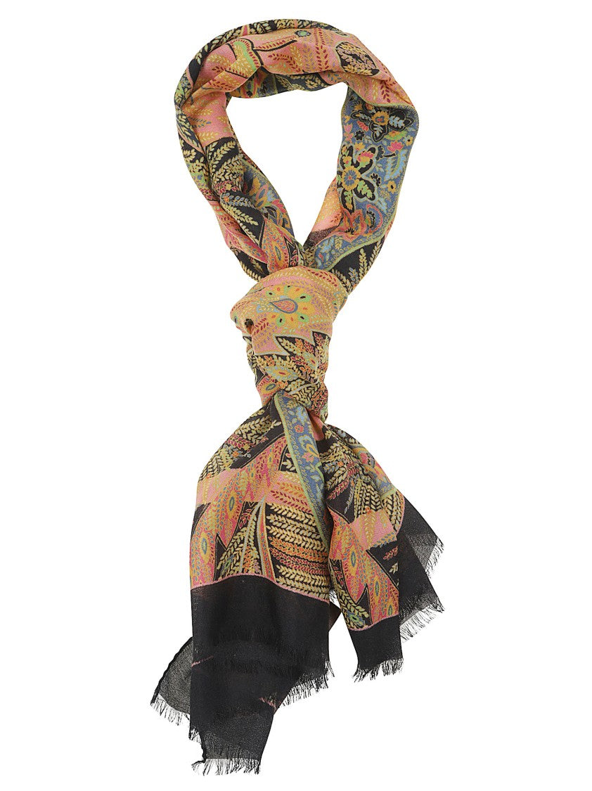 Etro Boheme Paisley Floral Cashmere Scarf
