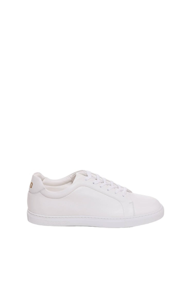 Pantofola D'oro White Calf Leather Padded Collar Sneakers