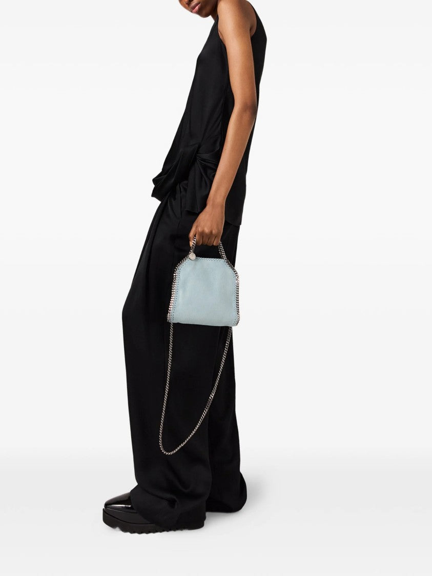 Stella Mccartney Soft Polyester Structured Shoulder Bag With Silver Chain Detail