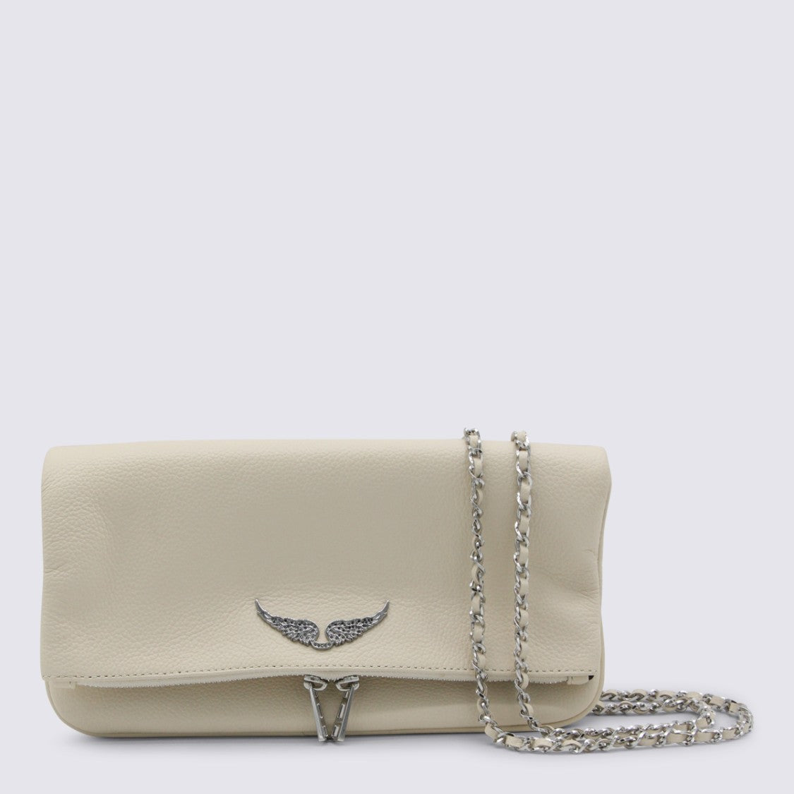 Zadig & Voltaire White Rock Grained Leather Shoulder Bag