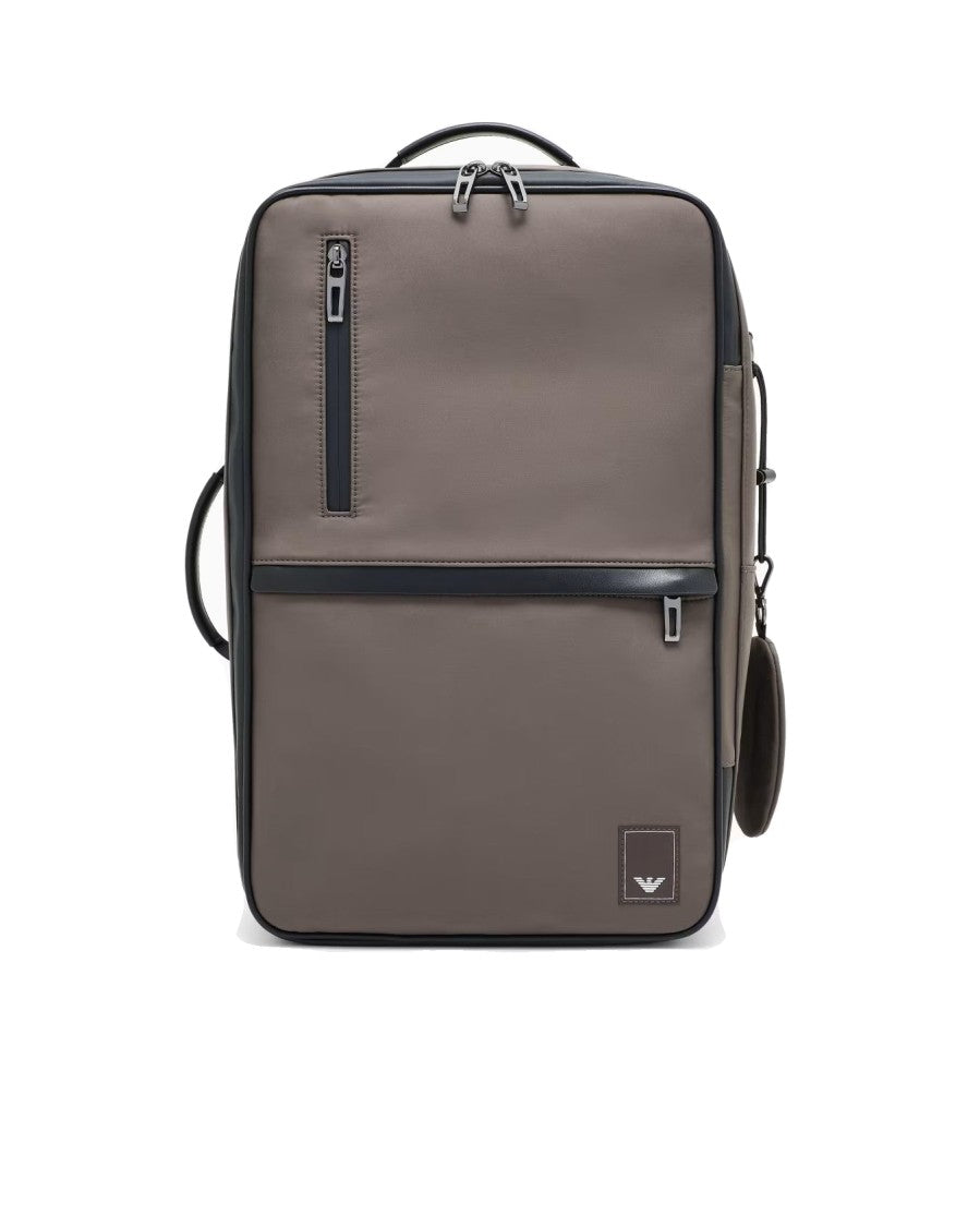 Emporio Armani Kambaba Nylon Backpack With Multiple Compartments And Padded Straps