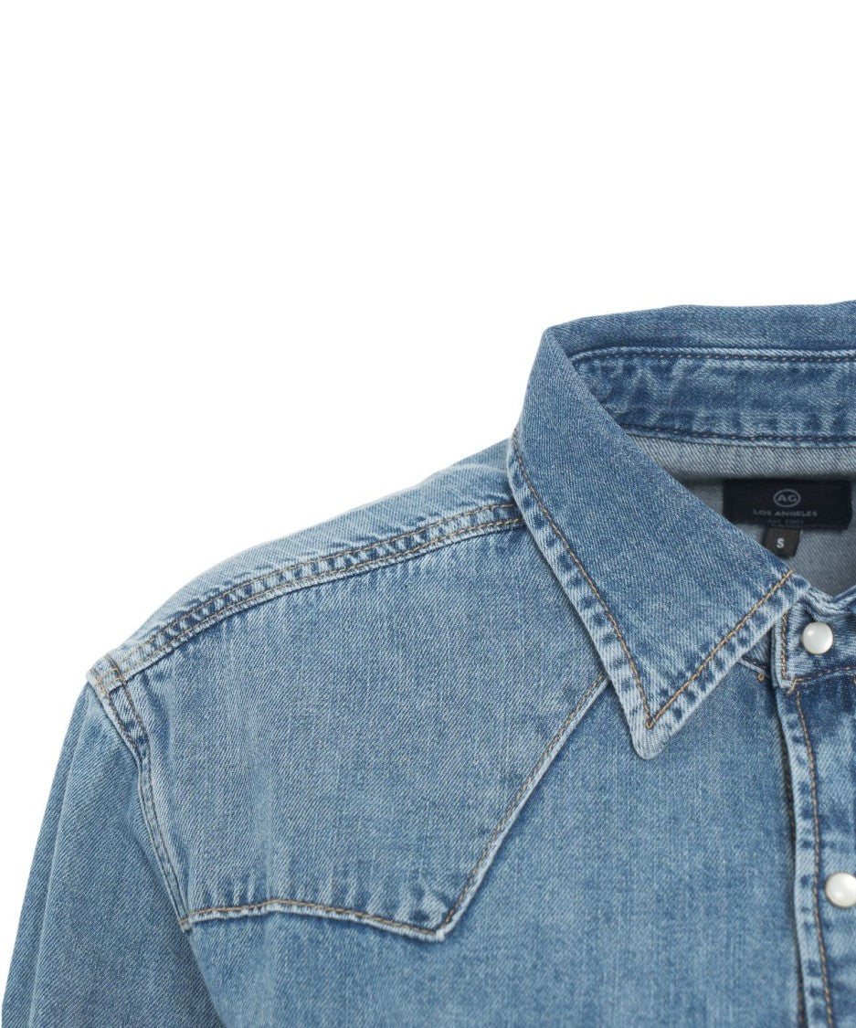 Ag Jeans Western-Inspired Denim Shirt With Flap Pockets