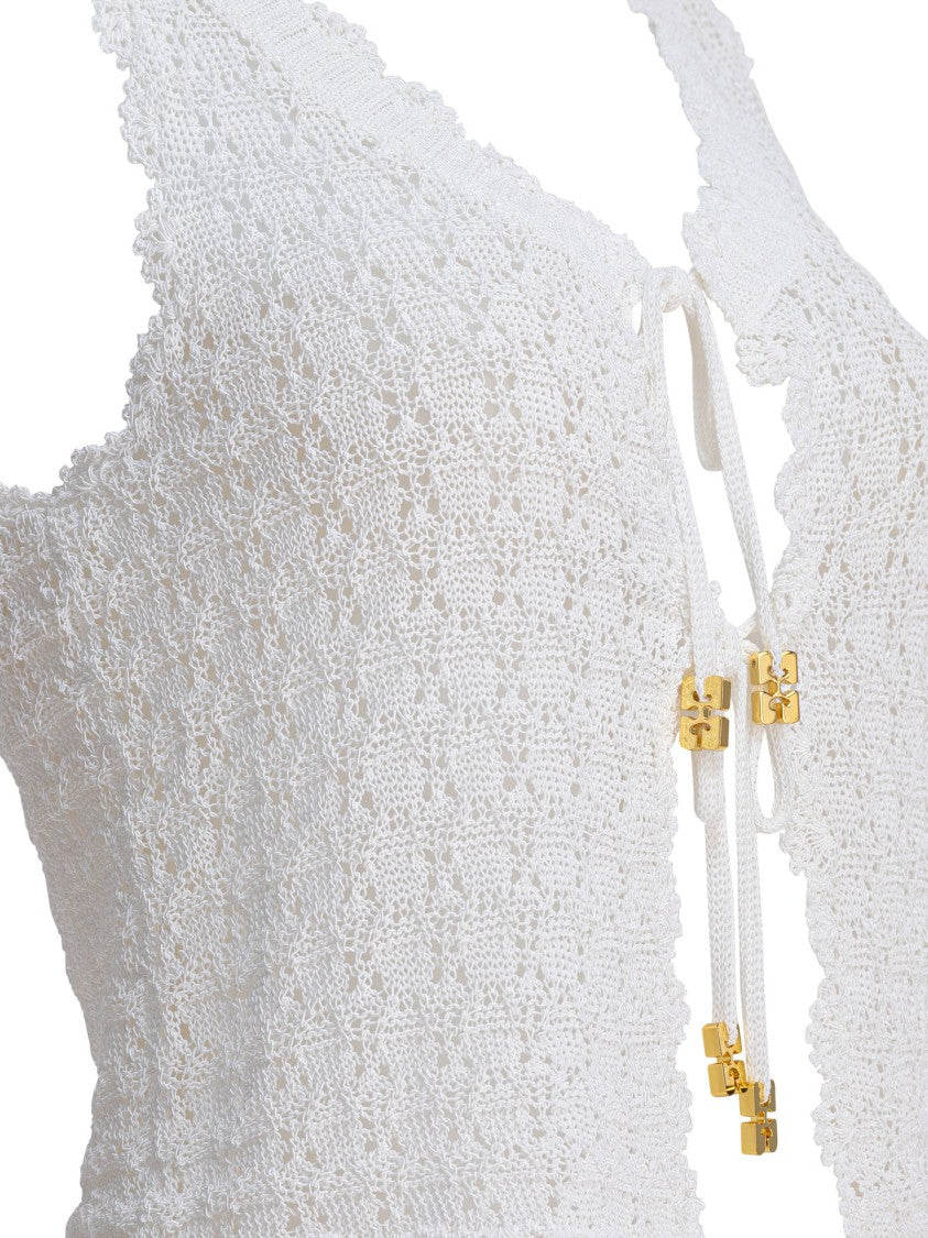 Ganni Pointelle Knit Vest