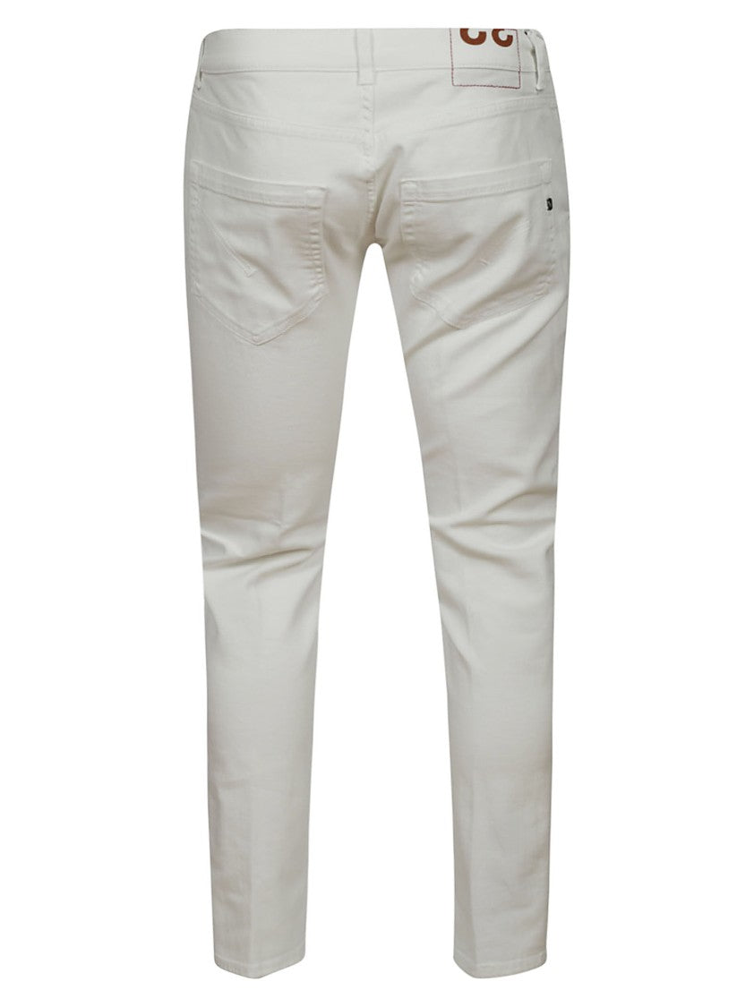Dondup Slim Fit White Trousers With Classic Five-Pocket Design