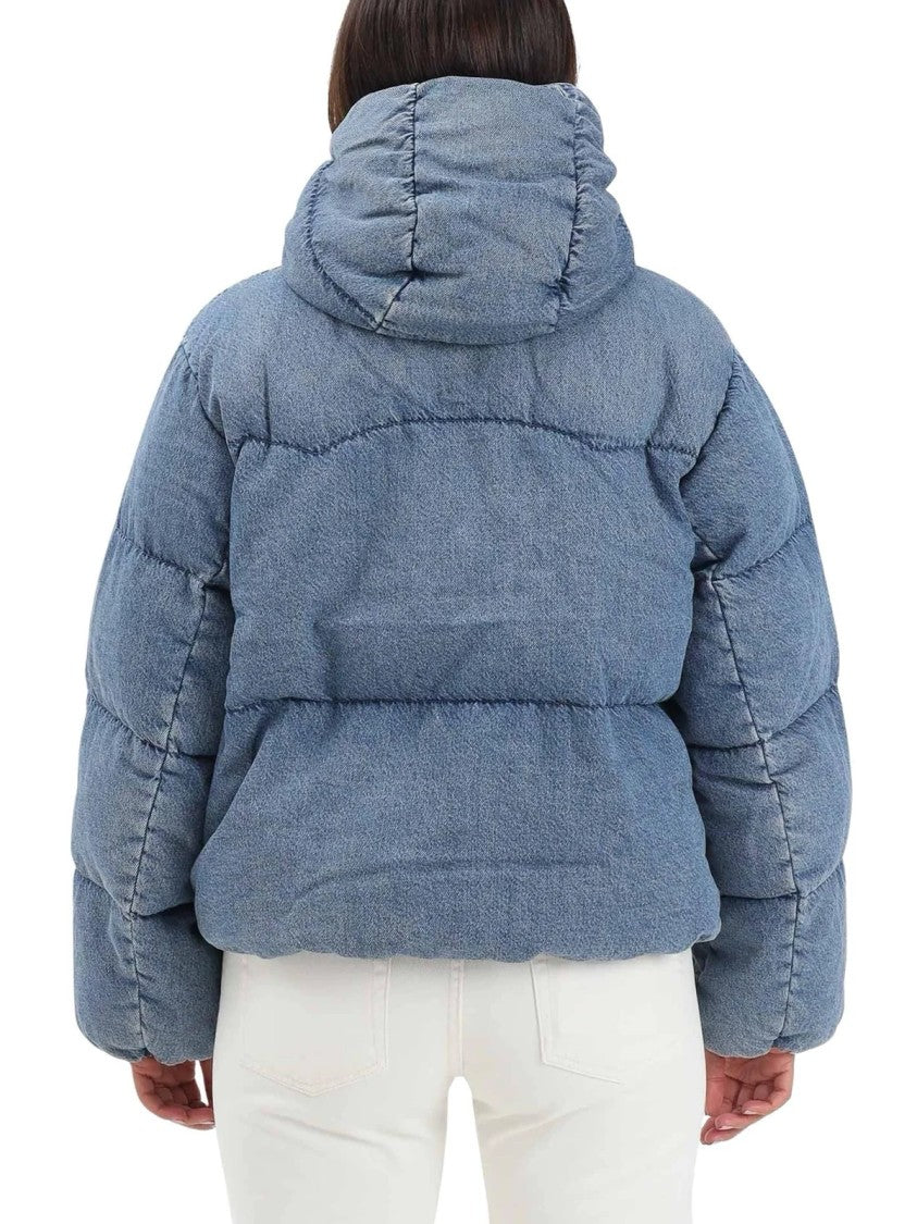 Levi's Light Blue Cotton Denim Down Jacket
