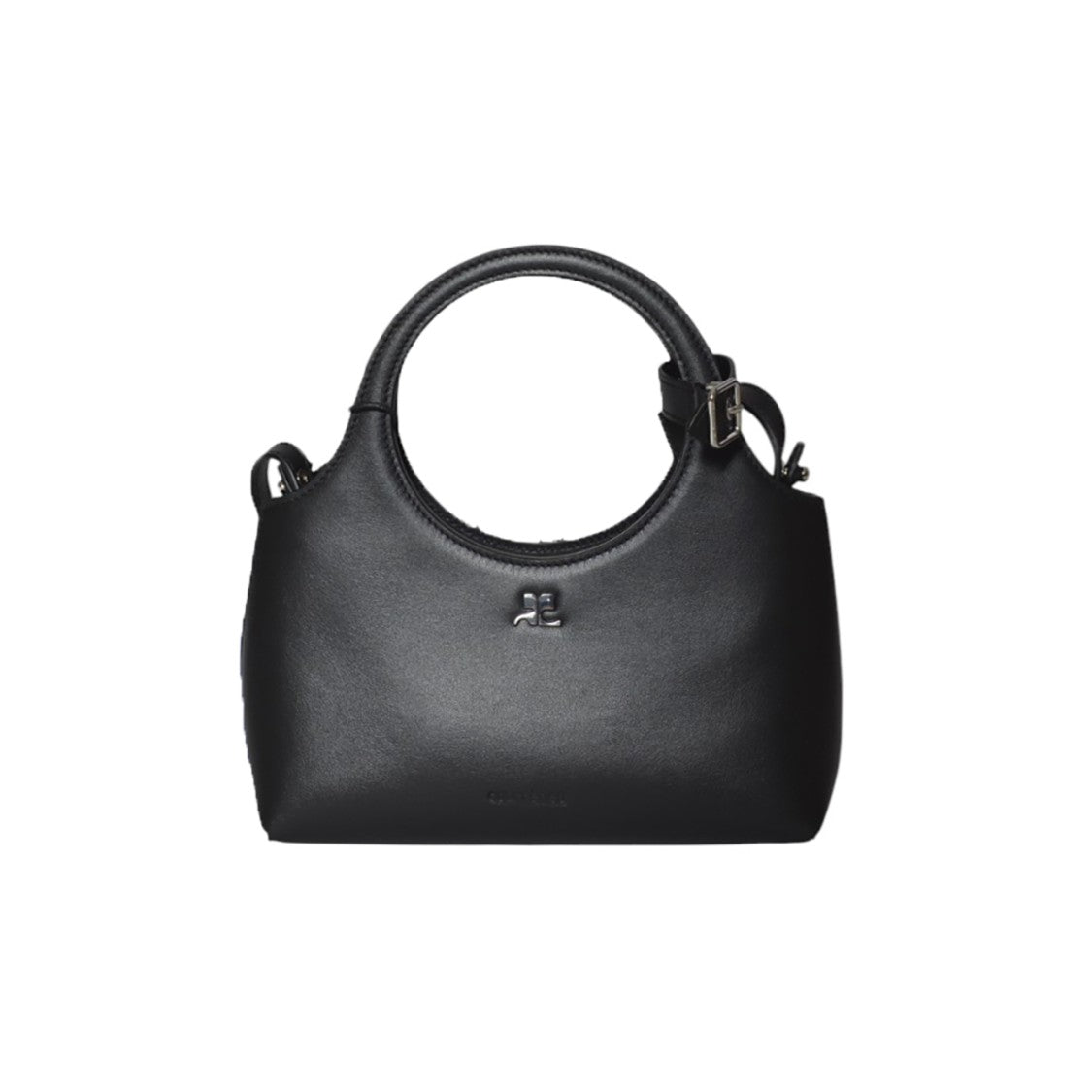 Courrèges Black Leather Mini Holy Day Bag