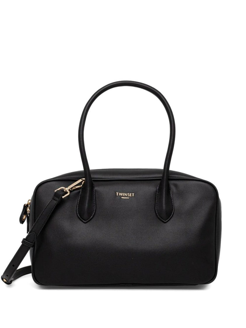 Twin-Set Structured Black Bag With Minimalist Design