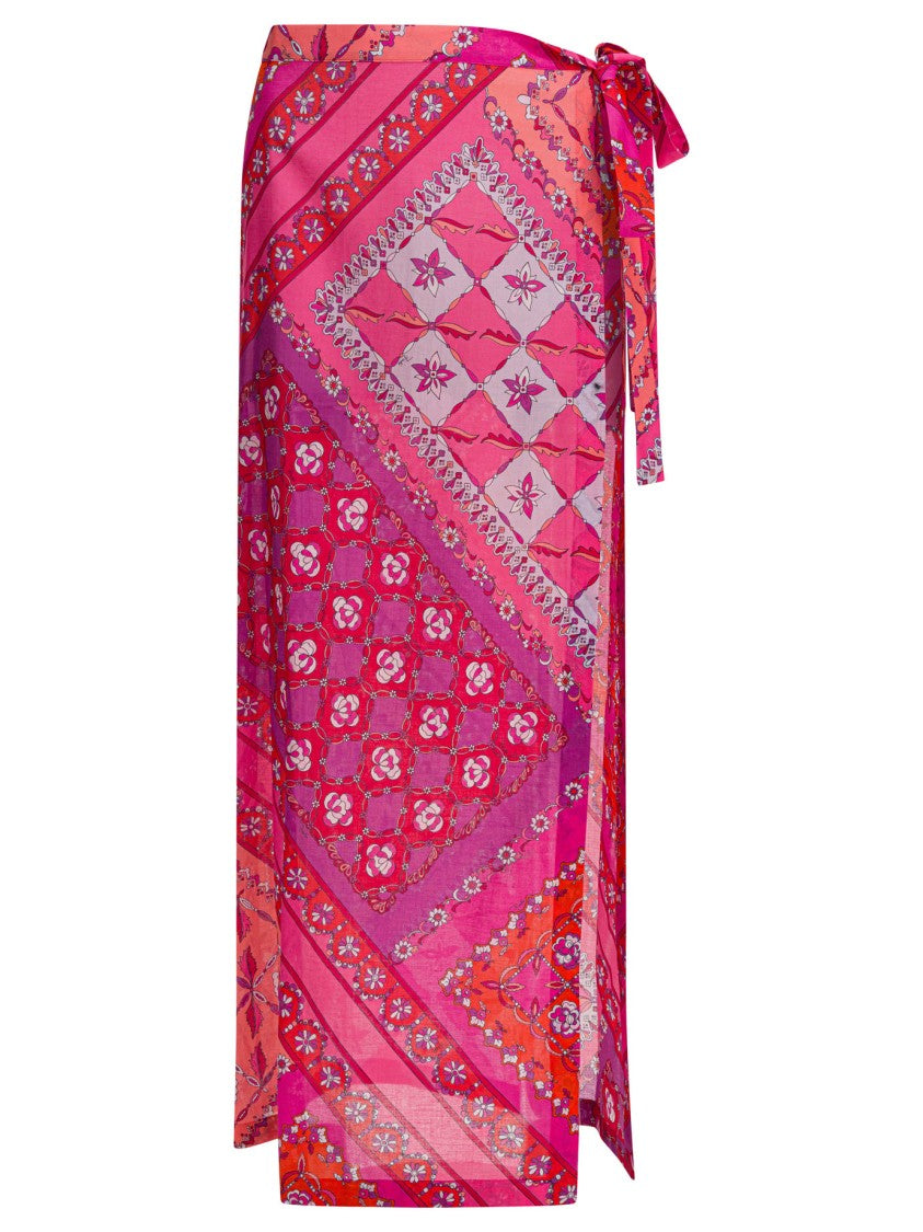 Pucci Festa Print Midi Skirt