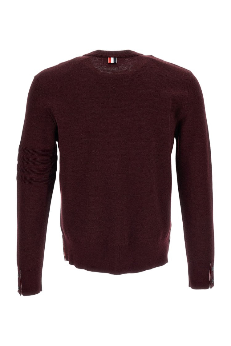 Thom Browne Dark Red 4-Bar Wool-Blend Sweater