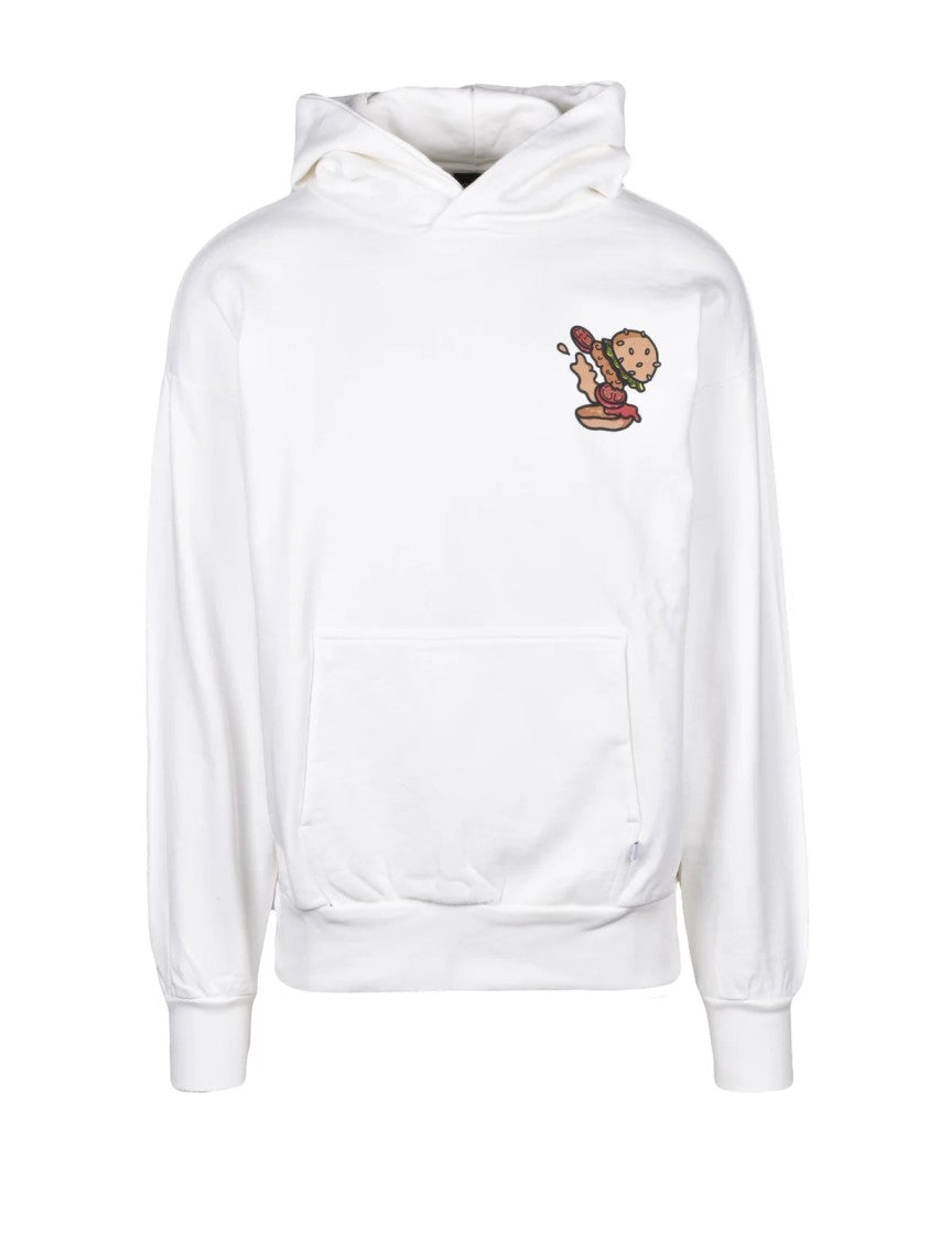 Inbetweeners White Graphic Relaxed-Fit Cotton Hoodie