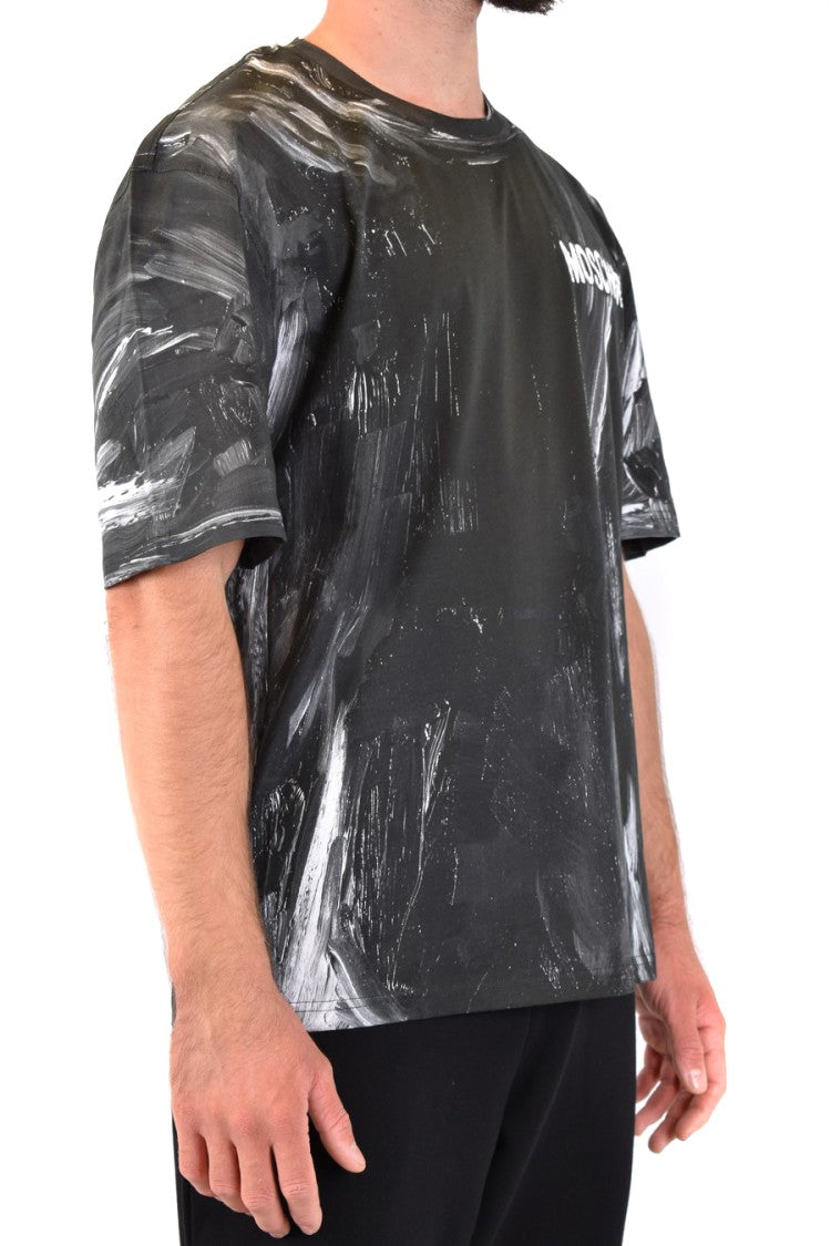 Moschino Black Logo Printed Cotton T-Shirt