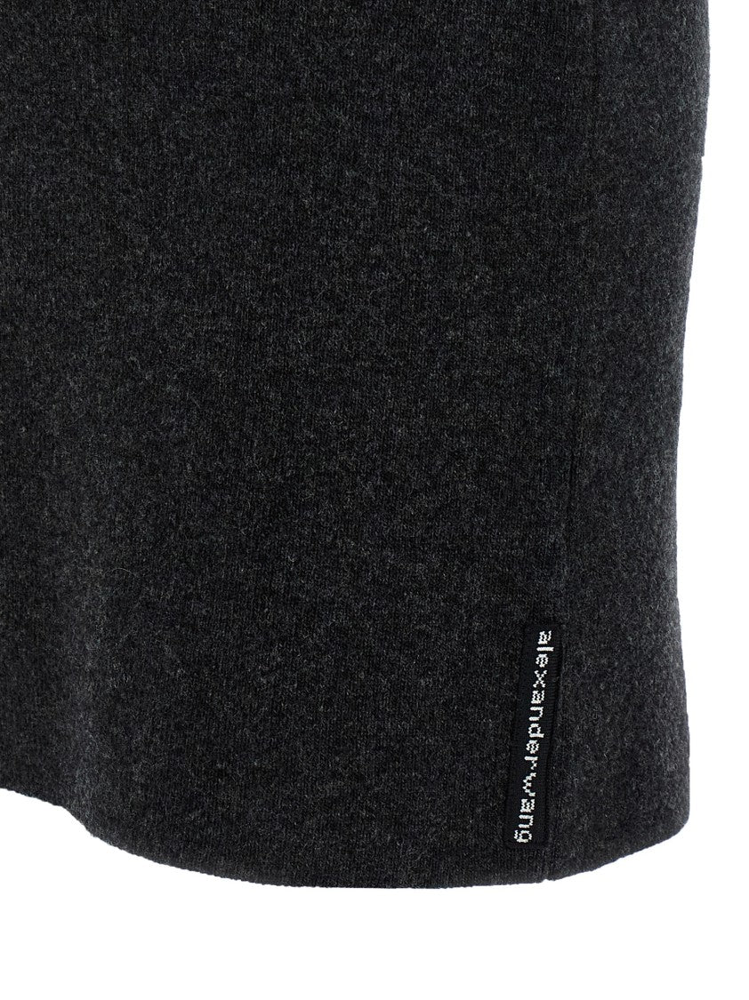 T By Alexander Wang Wool Mélange Polo Shirt Mini Dress