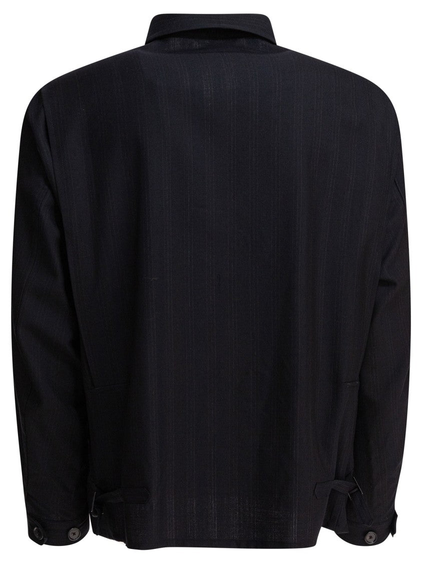Kaptain Sunshine Wool-Silk Blend Jacket With Pinstripe Design