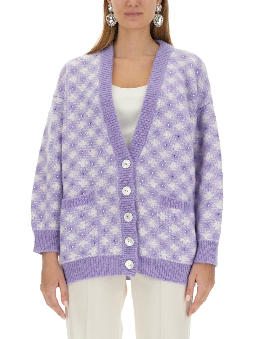Alessandra Rich Textured V-Neck Cardigan